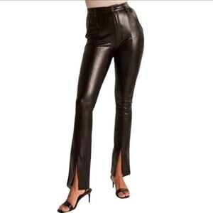 Abercrombie & Fitch Faux Leather Split Hem Ultra High Rise Skinny Pant Size 27/4